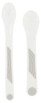 Twistshake Straight Feeding Spoon 4 Months + Set of 2 - Colour: White