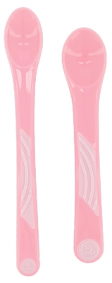 Twistshake Rechte Voedingslepel 4 Maanden + Set van 2 - Kleur: Pastelroze