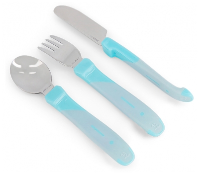 Twistshake Lernbesteck aus Rostfreiem Stahl 12 Monate und Mehr - Farbe: Pastellblau
