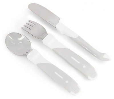 Twistshake Posate in Acciaio Inox per L'apprendimento dai 12 Mesi in su - Colore: Bianco