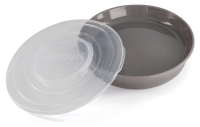 Twistshake Klassischer Teller & Deckel 6 Monate und Mehr - Farbe: Pastellgrau