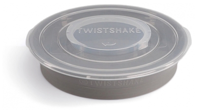 Twistshake Klassischer Teller & Deckel 6 Monate und Mehr - Farbe: Pastellgrau