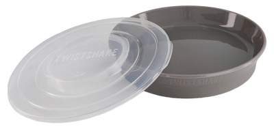 Twistshake Klassischer Teller & Deckel 6 Monate und Mehr - Farbe: Pastellgrau
