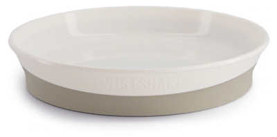 Twistshake Klasični krožnik in pokrovček za 6 mesecev in več - Barva: Bela