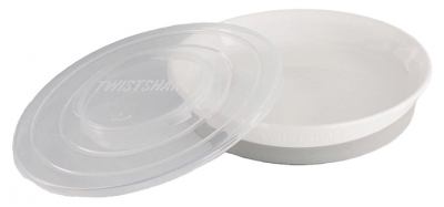 Twistshake Klasiskais šķīvis ar vāku 6 mēnešiem un vecākiem - Krāsa: White