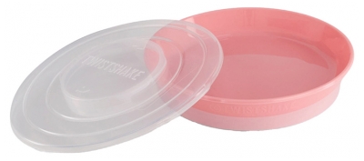 Farfurie Clasică & Capac Twistshake 6 Luni și Peste - Culoare: Roz pastel