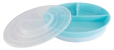 Twistshake Compartmented Plate and Lid 6 Months and Up - Colour: Pastel Blue