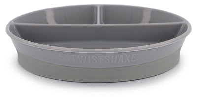 Twistshake Unterteilter Teller und Deckel 6 Monate und Mehr - Farbe: Pastellgrau