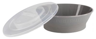 Tigela & Tampa Twistshake 6 Meses e + - Cor: Cinzento pastel