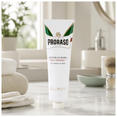 Proraso Krema za britje za občutljivo kožo s zelenim čajem 150 ml