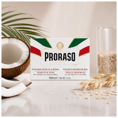 Proraso Mýdlo na holení v misce pro citlivou pokožku se zeleným čajem 150 ml