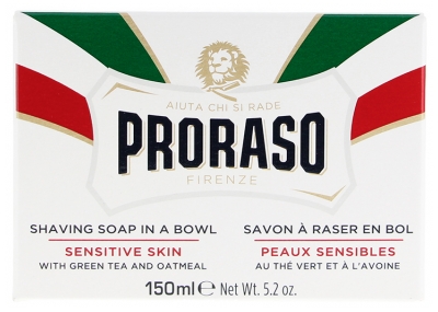 Proraso Rasierseife in der Schale Empfindliche Haut mit Grünem Tee 150 ml