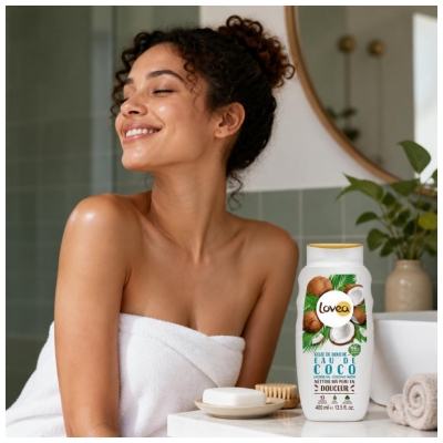 Gel de Duș Lovea Apă de Cocos 400 ml