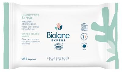 Biolane Expert Lingettes à l'Eau 54 Lingettes