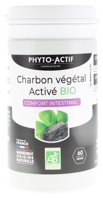 Phyto-Actif Activated Vegetable Carbon Intestinal Comfort Organic 60 Capsules