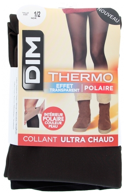 DIM Collant Polaire Thermo Effet Transparent Noir 1 Paire - Taille : 1/2