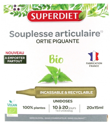 Superdiet Souplesse Articulaire Ortie Piquante Bio 20 Unidoses