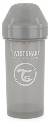 Twistshake Vaso de Entrenamiento Kid Cup 360 ml a Partir de 12 Meses - Color: Gris pastel