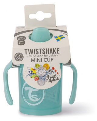Twistshake Mini Beker Leerbeker Limited Edition 230 ml 4 Maanden en Ouder - Kleur: Turkoois