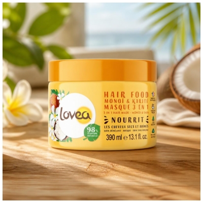Lovea Haarvoedingsmasker 3en1 Monoï & Karité 390 ml