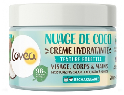 Lovea Crema Idratante Viso, Corpo e Mani Nuvola di Cocco 200 ml