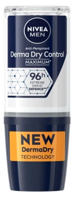 Nivea Men Derma Dry Control Déodorant Anti-Perspirant 96H Roll-On 50 ml