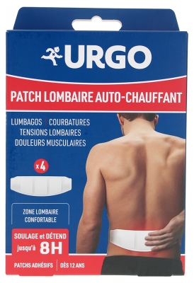 Urgo Patch Lombaire Auto-Chauffant 8H 4 Patchs Adhésifs