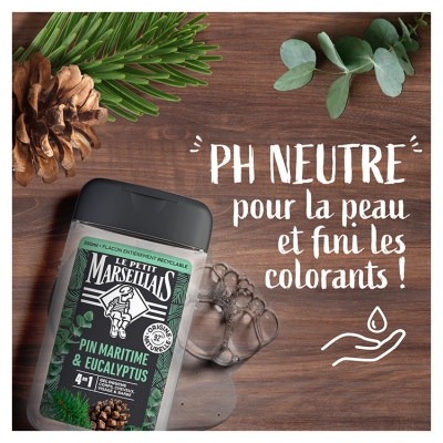 Le Petit Marseillais Gel Douche Rafraîchissant 4en1 Pin Maritime & Eucalyptus 250 ml
