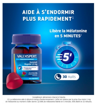 Valdispert Sommeil Rapide 1,9 mg 30 Gummies