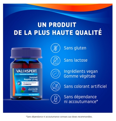 Valdispert Sommeil Rapide 1,9 mg 30 Gummies
