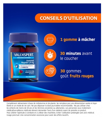 Valdispert Sommeil Rapide 1,9 mg 30 Gummies