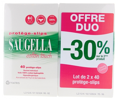 Saugella Cotton Touch Lot de 2 x 40 Protège-Slips