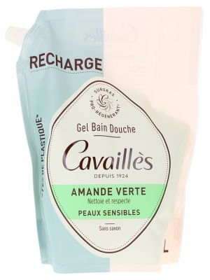 Cavaillès Gel Bain Douche Peaux Sensibles Amande Verte Éco-Recharge 1 L