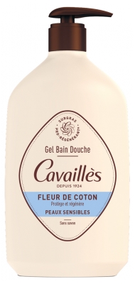 Cavaillès Gel Bain Douche Peaux Sensibles Fleur de Coton 1 L