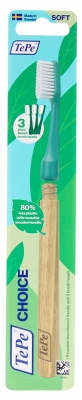 TePe Choice Brosse à Dents en Bois Réutilisable + 3 Têtes Souple