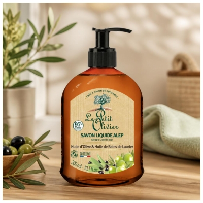 Săpun Lichid Alep Ulei de Măsline & Uleiuri de Fructe de Dafin Le Petit Olivier 300 ml