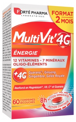 Forté Pharma MultiVit'4G Energie 60 Comprimés Bicouches