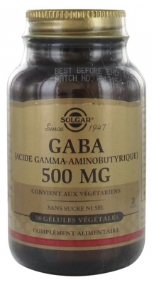 Solgar Gaba 500 mg 50 Gélules Végétales