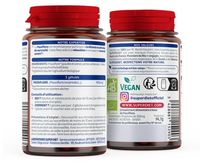 Superdiet Passiebloem Organisch 45 Capsules