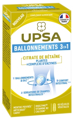 UPSA Ballonnements 3en1 40 Gélules Végétales