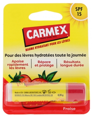 Carmex Jordbær Læbepomade Fugtgivende SPF15 4,25 g