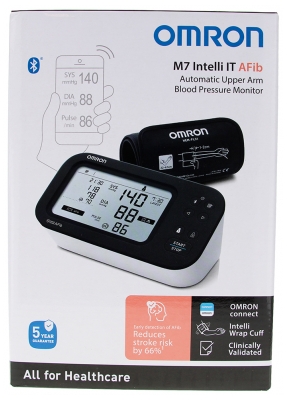 Omron Monitor de Pressão Arterial de Braçadeira Automático M7 Intelli IT Afib