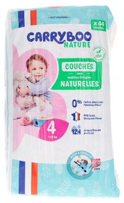 Carryboo Nature Natūralios Sauskelnės Su Raštu 44 Sauskelnės 4 Dydis (7-18 kg)