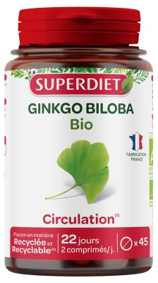 Superdiet Ginkgo Biloba Bio 45 Comprimés