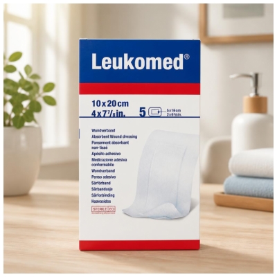 Essity Leukomed 5 Absorbierende Verbandstoffe aus Vliesstoff 10 x 20 cm