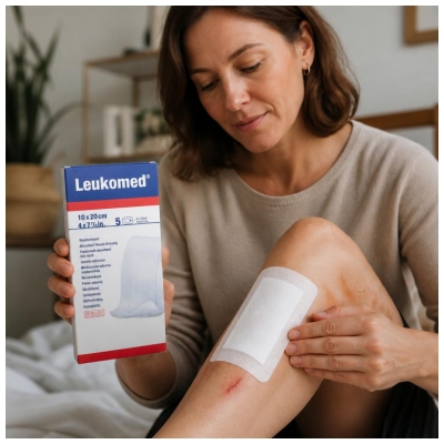 Essity Leukomed 5 Absorbierende Verbandstoffe aus Vliesstoff 10 x 20 cm