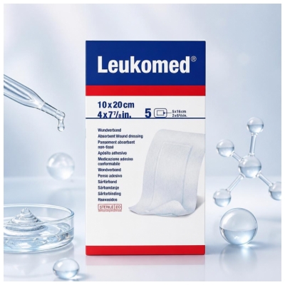 Essity Leukomed 5 Absorbierende Verbandstoffe aus Vliesstoff 10 x 20 cm