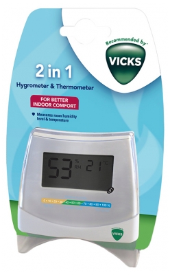 Vicks Hygromètre et Thermomètre 2en1