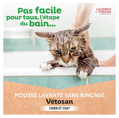 Clément Thékan Vétosan Mousse Lavante Sans Rinçage Chiens et Chats 150 ml