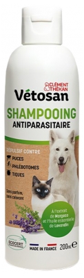 Champô Antiparasitário Biológico Clément Thékan Vétosan Cães e Gatos 200 ml